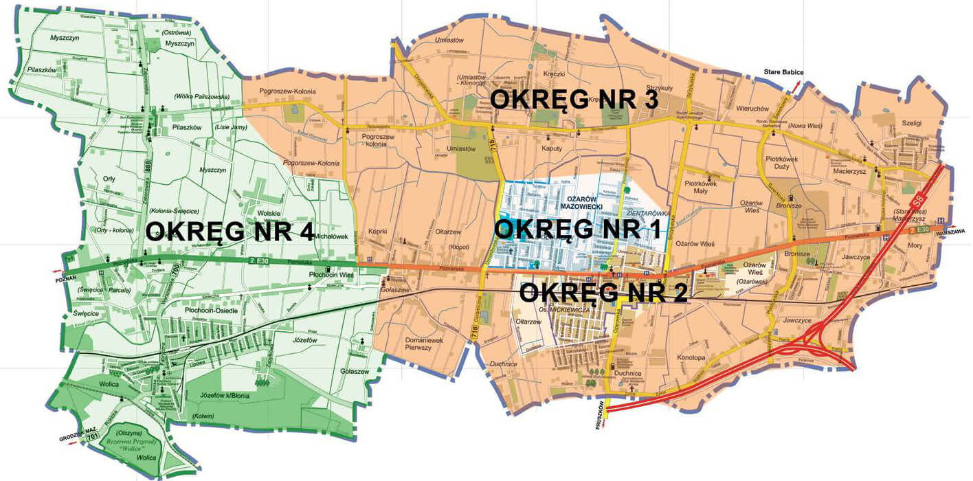 Mapa potrzeb dla Ożarowa Mazowieckiego